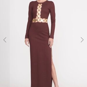 Staud Delphine Dress Dark Chocolate